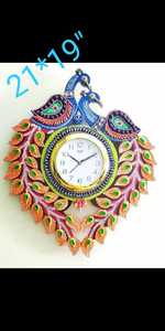 Retro Peacock <b>Wall</b> <b>Clock</b> Mechanical Analog Timepiece Decorative Office Home Gift - Product Image 2