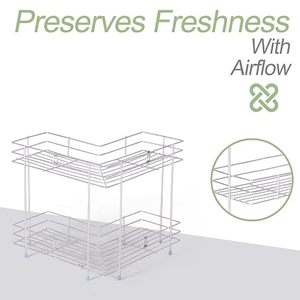 Estante metálico apilable de cuatro niveles para organizar alimentos en la cocina con exhibición de verduras - Product Image 2