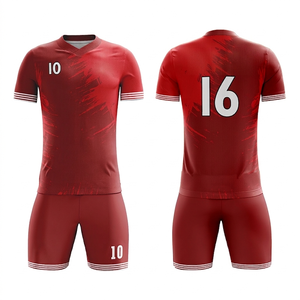 Maillot de football personnalisé pour homme, bleu, col en V, manches courtes, 100 % polyester, impression par sublimation, évacuation de l'humidité, coupe athlétique, tenue d'équipe - Product Image 3