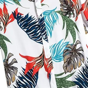 เสื้อเชิ้ตผู้ชายลายดอกไม้ ผ้าวิสโคสนุ่ม พิมพ์ลายเกาะ  เสื้อแฟชั่นลำลอง ผลิตโดยโรงงานโดยตรง - Product Image 2