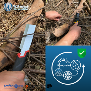 Hacha NATA de acero aleado de 110 mm, afilada, de doble filo, con mango de espiga completa, para carpintería, trabajo en madera, camping, bushcraft, herramienta de campo - Product Image 5