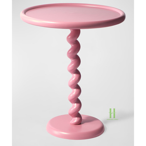 BEST SELLER Table d'appoint spirale bleue moderne, couleur personnalisée, faite à la main, finition brillante, décorative, pour salon, hôtel, événementiel - Product Image 3