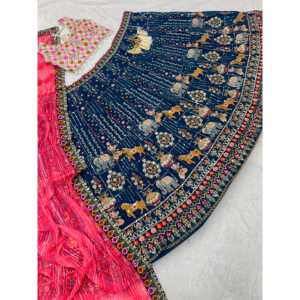 Diseñador Lehenga Choli para Fiestas y Proms Trabajo Bordado - Product Image 1