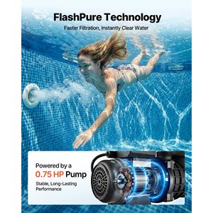 Pompa Filtro a Sabbia FlashPure da 14 Pollici per Piscine Interrate 0,75 HP 3500 GPH con Timer per Sistema di Filtraggio Piscina, Filtrazione 6 Volte Più Veloce - Product Image 5