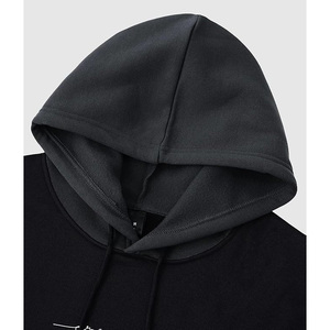 Sudadera con capucha extragrande sin cordón con logo personalizado, sudadera con capucha para hombre sin cordones, sudaderas y sudaderas con capucha de algodón grueso para hombre - Product Image 3