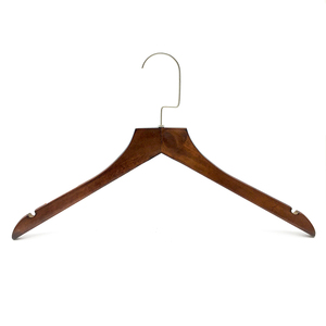 Cintre à vêtements en bois antidérapant de style rétro, logo et taille personnalisables, adapté aux crochets métalliques modernes et durables, pour armoire de boutique. - Product Image 2