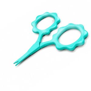 Mini Red & Aqua Green Sunflower Embroidery Scissors Stainless Steel Right-Handed <b>Thinning</b> Scissors with Short Handle 2.5cm - Product Image 3