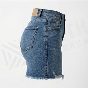 Último Diseño OEM, Shorts de Mezclilla Desgarrados de Algodón, Estilo Femenino, Transpirables, Jeans para Mujer, Ropa Casual de Verano para Chicas - Product Image 3