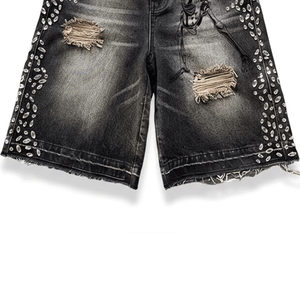 Fabricante de Shorts de Mezclilla con Pedrería Personalizados, con Soporte para Desarrollo de MOQ Bajo para Marcas Emergentes - Product Image 4