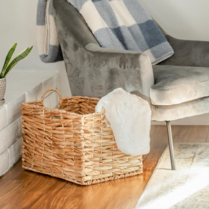 Water Hyacinth <b>Basket</b> With Handle Nice Style, Eco-Friendly <b>Basket</b> Best Storage Solution For Bedroom, Living Room From Vietnam - Product Image 4