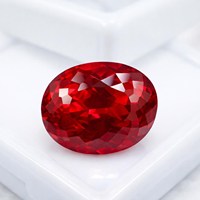 Rubí Rojo Natural Facetado de Forma Ovalada, Certificado por GGI, Piedra Preciosa Suelta, Grado AA+, Excelente, Cambio de Color, Tercera Parte, 100 Gramos