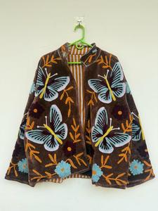 <b>Women</b> Traditional Suzani <b>Velvet</b> <b>Jacket</b> Handmade Festival Winter Coat Boho Fashion Outerwear Short Outerwear - Product Image 3