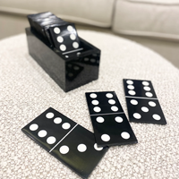 Jeu de dominos en pierre polie de couleur personnalisée, fait à la main, pour enfants et famille, jeu à domicile, best-seller 2025