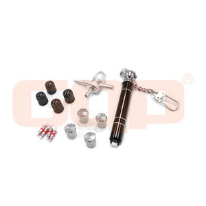 Kit de Herramientas de Reparación de Válvulas de Neumáticos 14 en 1 con Llavero, Manómetro de Presión, Herramienta de 4 Vías para Núcleos de Válvula, Tapas de Vástago de Metal y Plástico, Emergencia - Product Image 1