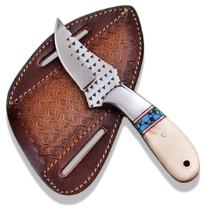 Couteau de camping haut de gamme, best-seller, lame fixe à pointe de coupe, manche en os de chameau, prise ergonomique ferme, idéal pour le dépecage et le travail du fer à chevaux - Product Image 1