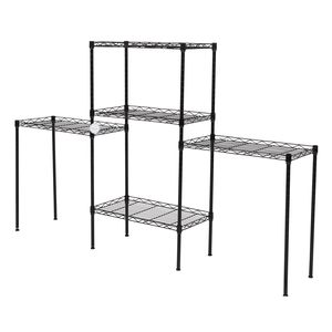 Scaffale portaoggetti da terra in acciaio al carbonio nero, assemblabile e modulare per organizzare il tuo spazio - Product Image 3