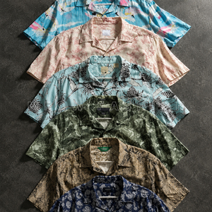 เสื้อเชิ้ตเดรสทรงเข้ารูปสำหรับผู้ชาย ลายพิมพ์หลากหลายสีและลายพิมพ์แบบฮาวาย พร้อมส่ง แพ็คแบบเบล  เสื้อยืดส่วนเกิน - Product Image 5