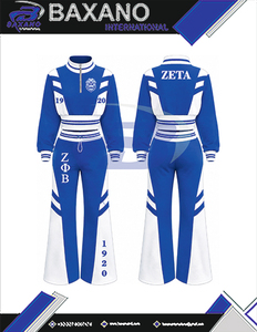 Zeta Phi Beta Sorority Women's Blue <b>White</b> Tracksuit Full Sleeve Half-Zip Drawstring Jogger Set Sporty Casual Wear Jogging <b>Suit</b> - Product Image 6
