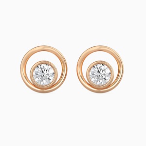 ต่างหูเพชรสำหรับผู้หญิง DVINS JEWELS ทองคำชมพู 14K หรูหรา เพชรเลี้ยงในห้องปฏิบัติการ น้ำหนัก 0.5 กะรัต ทรงบริลเลียนท์ รับรองโดย IGI เหมาะสำหรับงานแต่งงาน - Product Image 1