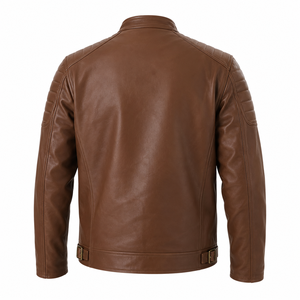 Premium Men's Brown Lambskin Leather <b>Jacket</b> Casual Zip-Up Fashion Outerwear Custom Logo Men's <b>Red</b> Leather <b>Jacket</b> Premium <b>Jacket</b> - Product Image 5