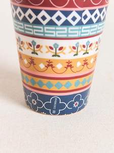 Gobelet en cuivre multicolore à motif floral géométrique traditionnel, artisanal, vaisselle décorative pour la restauration, les cadeaux et les occasions festives - Product Image 5