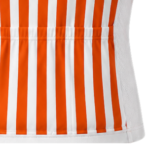 Maillot de cyclisme orange et blanc à manches courtes, fermeture éclair intégrale, respirant, séchage rapide, léger, pour vélo de route, performance, course, vêtements de sport - Product Image 6