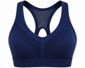 Sujetador deportivo de malla sin costuras con soporte alto y almohadillas extraíbles para mujer, transpirable, de secado rápido, ecológico, para yoga y ropa deportiva. - Product Image 1