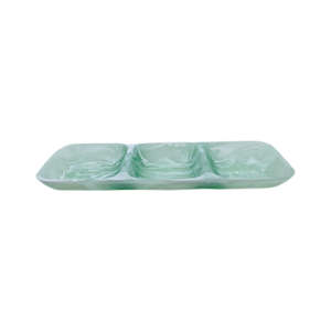 Bandeja Decorativa Multifuncional Rectangular de Resina con Patrón de Mármol Moderno FAIZA CRAFT, Plato para Servir Frutas Azul, Hecho a Mano - Product Image 6