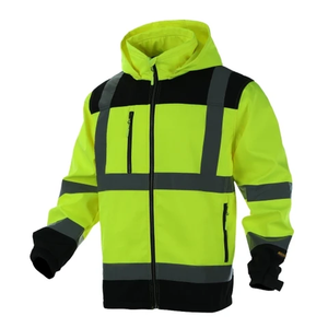 Orange Colored Reflective Softshell <b>Waterproof</b> Safety Jackets Hi Visibility Traffic Security Construction <b>Work</b> Wear Jackets - Product Image 4