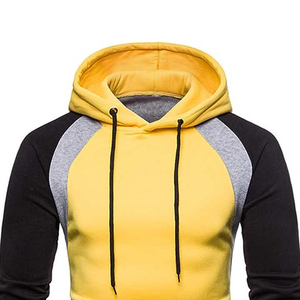 Men's Color Blocking Hooded Sweatshirt Raglan Sleeve Slim Fit Casual Knitted Hoodie Autumn Wear 100% Cotton Eco-Friendly Pocket - Product Image 6