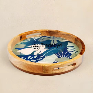 Plateau de service décoratif de luxe en résine moderne fait main avec design mobile de qualité supérieure pour table basse et décoration intérieure Tradebyd - Product Image 1