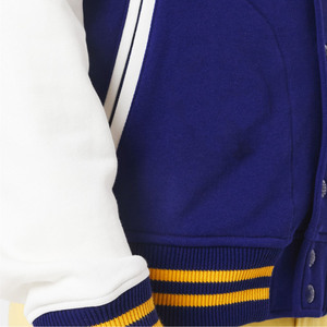 Veste universitaire bleue et blanche pour homme avec impression de votre logo, col rabattu, style preppy, vêtement d'automne - Product Image 6