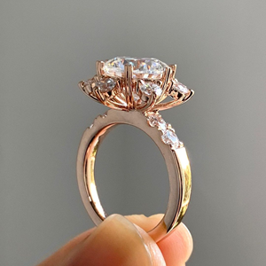 Round Cut Iced Jewelz 2.80Carat <b>Ring</b> 14K yellow Gold Gold Plated for her IGI engagement <b>ring</b> wedding <b>ring</b> - Product Image 4