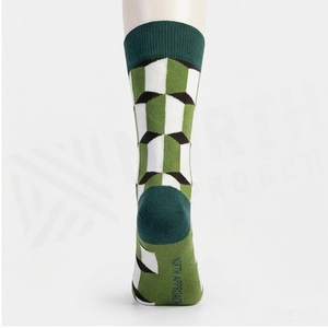 NORTH APPROACH Crew <b>Socks</b> Geometric Pattern Green White <b>Breathable</b> Adult Spring Casual <b>Socks</b> - Product Image 2