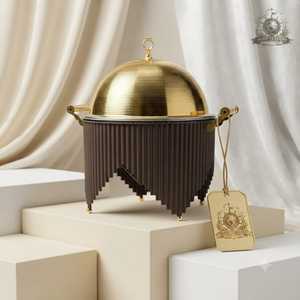 <b>Copper</b> Finish Hammered Insulated Casserole Food Warmer Handle Pot Buffet Server Dining Table - Product Image 2