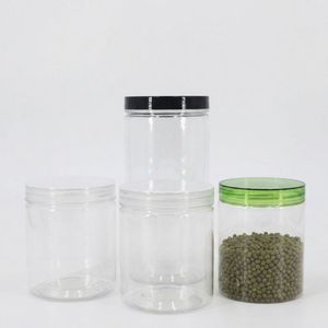 Round Clear PET <b>Plastic</b> Candy Buffet <b>Jar</b> with Wide Mouth Screw Lid for Cookie Chocolate Snack Packaging Vietnam Factory - Product Image 1