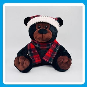 Oso de Peluche Navideño, Suave y Adorable, con Gorro de Santa y Bufanda de Tartán, Regalo Navideño, Decoración, OEM, Venta al por Mayor, Peluche Personalizado - Product Image 2