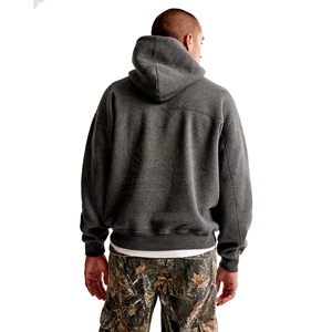 Pull à capuche surdimensionné 100% coton avec logo personnalisé pour hommes Sweat-shirt d'hiver décontracté en coton mélangé avec col à capuche - Product Image 5