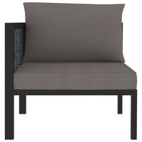 Langlebiges Anthrazit-Polyrattan Aluminium-Ecksofa Gartenmöbel mit Polyestermaterial