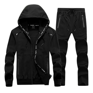 Ensemble de survêtement pour homme, rouge, à capuche, design 2 en 1, sweat-shirt à fermeture éclair à manches longues, poches latérales légères, vêtements décontractés sportifs, séchage rapide - Product Image 2