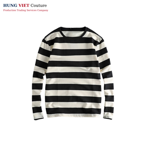 Vietnam-Made Minimalist Bourgogne Boxy Hip Length Tee Manches Longues avec Tissu Tricoté - Product Image 1