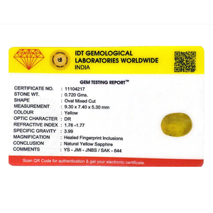 Loose 3 Carat Oval Cut Yellow Sapphire Gemstone for Fine Jewelry - Product Image 4