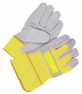 Guantes de Seguridad Industriales de Cuero Vacuno Reforzado de Primera Calidad con Dorso Fluorescente, Guantes de Trabajo de Goma Canadienses con Certificación CE - Product Image 4