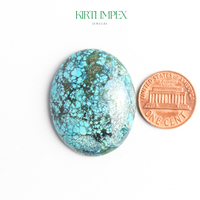 Véritable Kingman Black-Web Turquoise Semi-Precious Mixed Cut Flat Back Cabochon Loose Gemstones For DIY Jewelry Making Wholesale