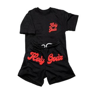 Nouvelle Collection 2025 – Ensemble Short et T-shirt Streetwear Personnalisé en Coton 100% avec Impression Gonflée, Style Hip Hop, Logo et Motifs Graphiques Boxy - Product Image 2