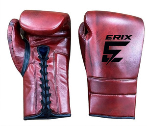 ถุงมือชกมวยหนังแท้ Erix คุณภาพเยี่ยม ระดับมืออาชีพ ป้องกันการลื่น ด้านหลังแบบผูกเชือก สำหรับการฝึกซ้อมและการต่อสู้ประสิทธิภาพสูง - Product Image 6