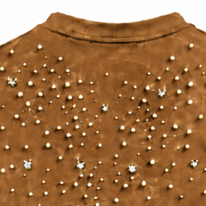 T-shirt unisexe en bronze à manches courtes et col rond, orné de perles, personnalisé, décontracté, mode streetwear, haut de gamme - Product Image 4
