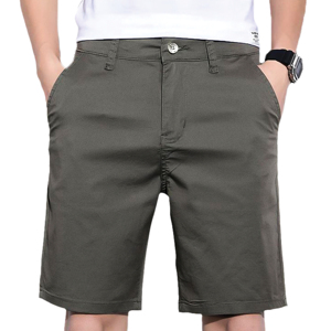 Shorts décontractés pour hommes – Couleur unie durable, mi-longs, respirants, coupe décontractée vintage, design 4 poches, fournisseur en gros - Product Image 1