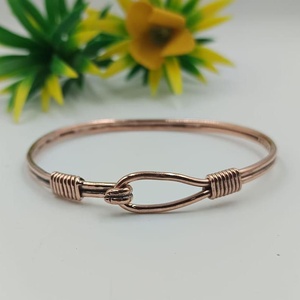 Handcrafted Copper Alloy Cuff Bangles Vintage Style Unisex Bangles Textured Surface Boheian Jewelry therapy <b>healing</b> - Product Image 5