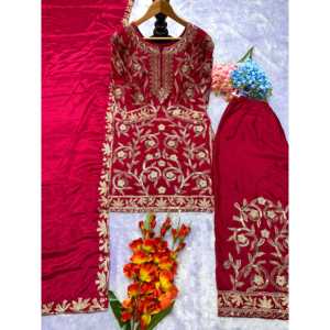 Hermoso conjunto de Dupatta superior y elegante para mujer para fiestas - Product Image 4